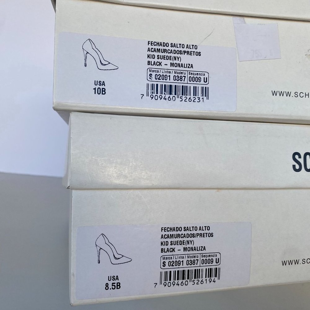 NIB SCHUTZ MONALIZA BLACK SUEDE POINT TOE PUMPS SZ 9 10 - Picture 9 of 9